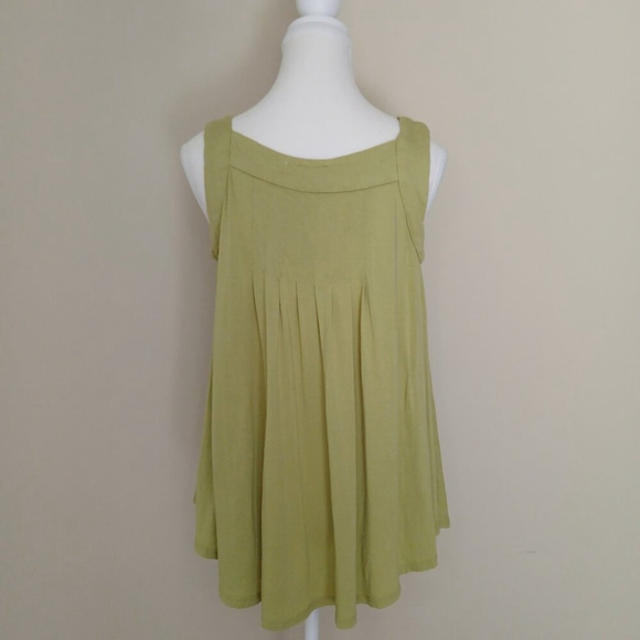 Anthropologie Meadow Rue Pleated Swing Tunic Tank Top Lime Green Size XS - Picture 5 of 7
